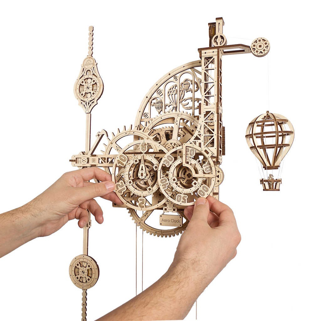 Ugears Aero Clock drewniany zegar ścienny do składania Shop36 pl